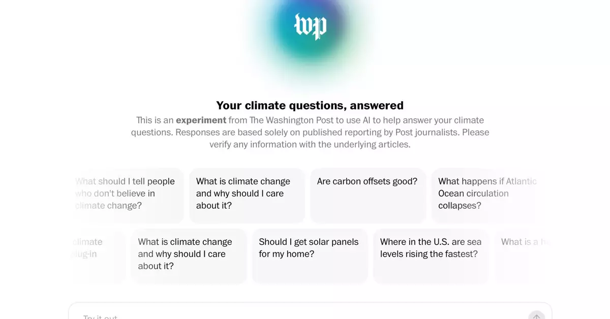 The Washington Post Launches Climate-Focused AI Chatbot on Homepage and App